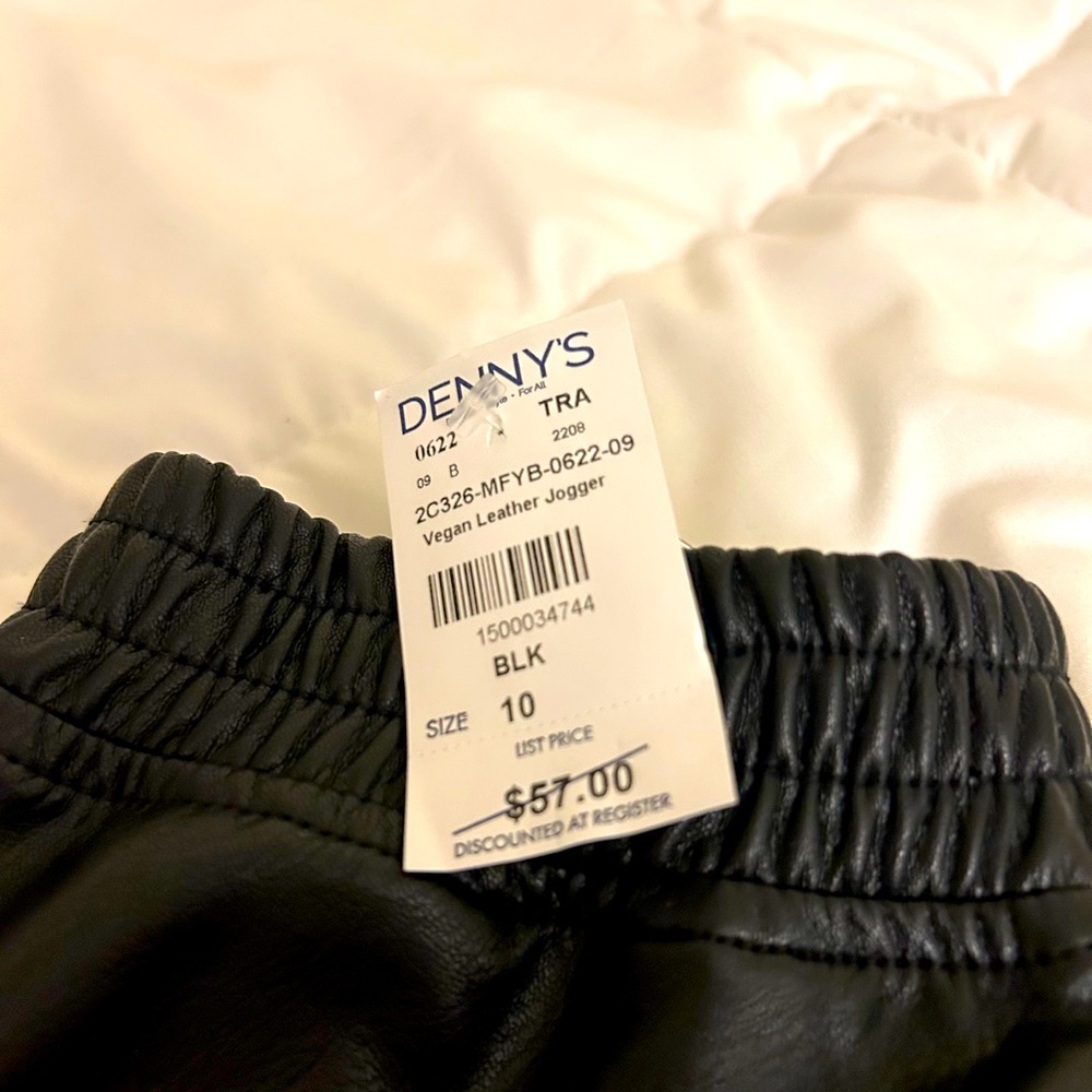 Black Vegan Leather Jogger Pants